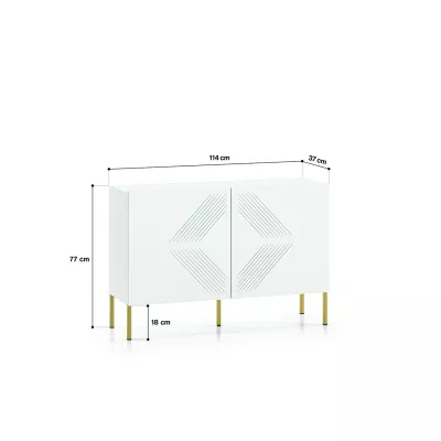 Dvoudveřová komoda ADELE 2 - bílá / zlatá