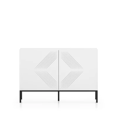 Dvoudveřová komoda ADELE 3 - bílá / černá