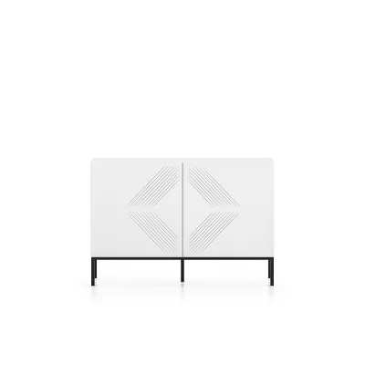 Dvoudveřová komoda ADELE 3 - bílá / černá