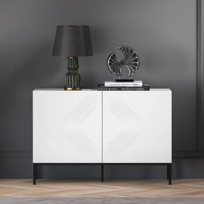 Dvoudveřová komoda ADELE 3 - bílá / černá