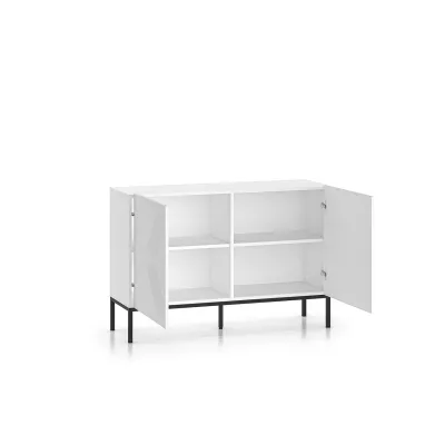 Dvoudveřová komoda ADELE 3 - bílá / černá