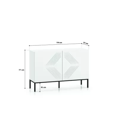 Dvoudveřová komoda ADELE 3 - bílá / černá