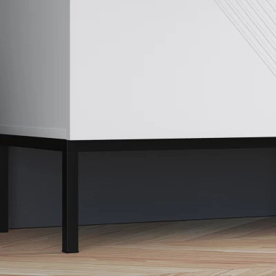 Dvoudveřová komoda ADELE 3 - bílá / černá