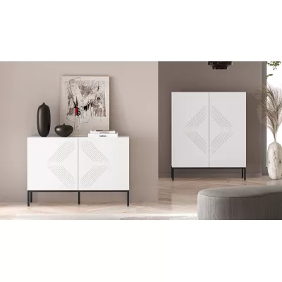 Dvoudveřová komoda ADELE 3 - bílá / černá