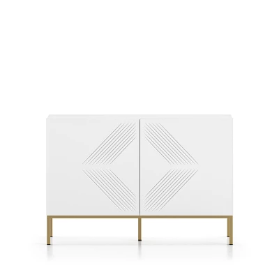 Dvoudveřová komoda ADELE 3 - bílá / zlatá