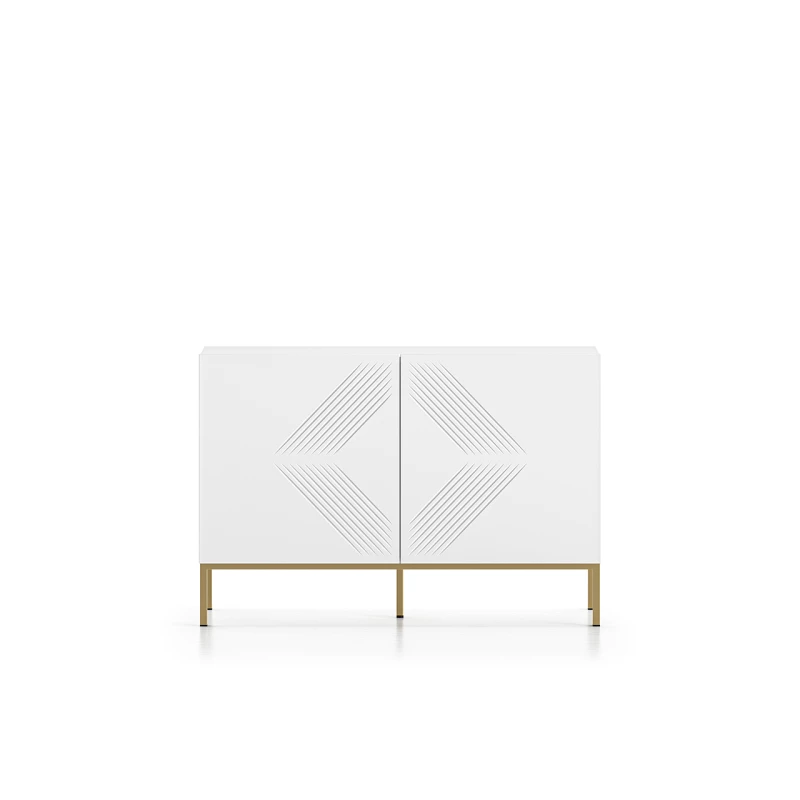 Dvoudveřová komoda ADELE 3 - bílá / zlatá