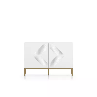 Dvoudveřová komoda ADELE 3 - bílá / zlatá