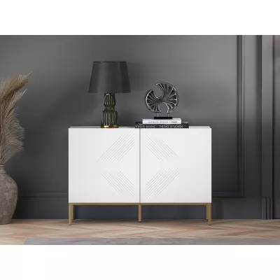 Dvoudveřová komoda ADELE 3 - bílá / zlatá