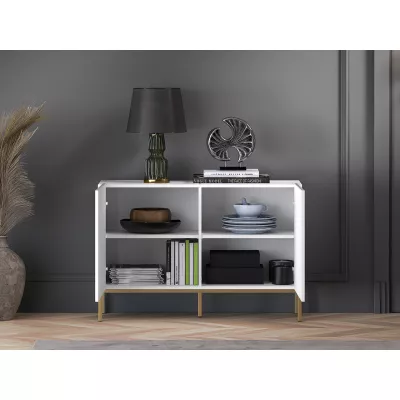 Dvoudveřová komoda ADELE 3 - bílá / zlatá