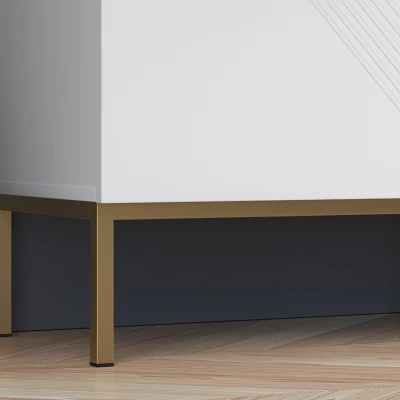 Dvoudveřová komoda ADELE 3 - bílá / zlatá