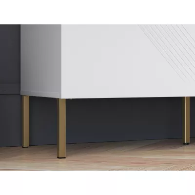 Třídveřová komoda ADELE 2 - bílá / zlatá