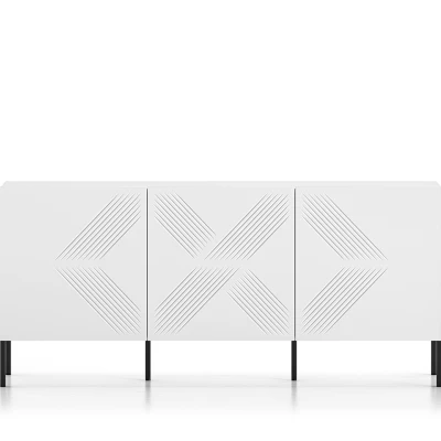 Třídveřová komoda ADELE 2 - bílá / černá