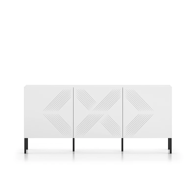 Třídveřová komoda ADELE 2 - bílá / černá