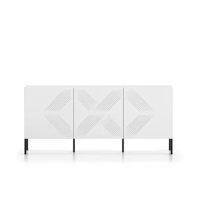 Třídveřová komoda ADELE 2 - bílá / černá