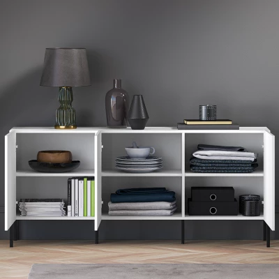 Třídveřová komoda ADELE 2 - bílá / černá