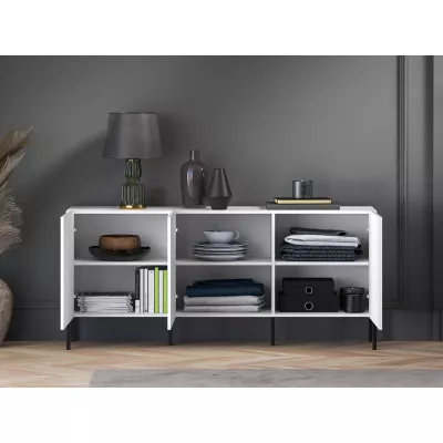 Třídveřová komoda ADELE 2 - bílá / černá