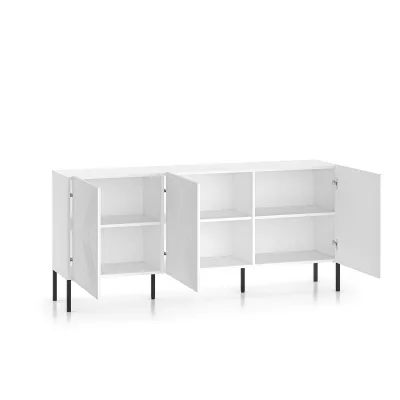 Třídveřová komoda ADELE 2 - bílá / černá