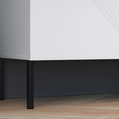 Třídveřová komoda ADELE 2 - bílá / černá