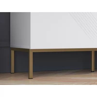 Třídveřová komoda ADELE 3 - bílá / zlatá