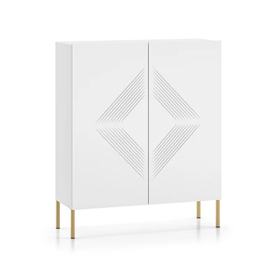 Komoda s dvířky ADELE 2 - bílá / zlatá