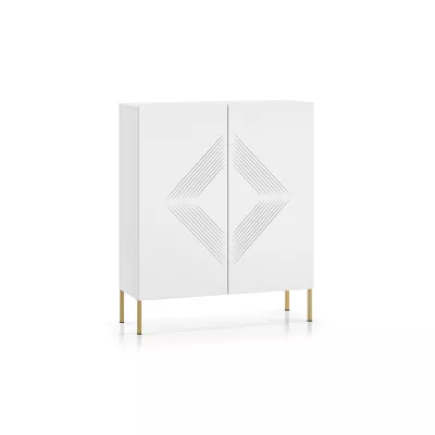 Komoda s dvířky ADELE 2 - bílá / zlatá