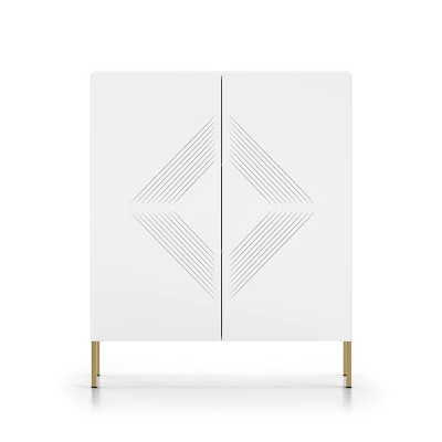 Komoda s dvířky ADELE 2 - bílá / zlatá