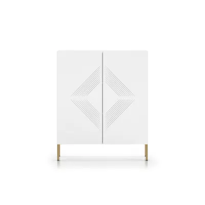 Komoda s dvířky ADELE 2 - bílá / zlatá