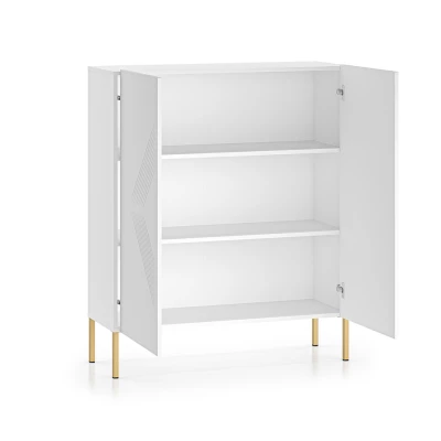 Komoda s dvířky ADELE 2 - bílá / zlatá