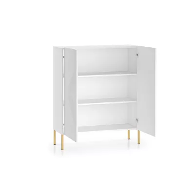 Komoda s dvířky ADELE 2 - bílá / zlatá