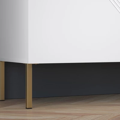 Komoda s dvířky ADELE 2 - bílá / zlatá