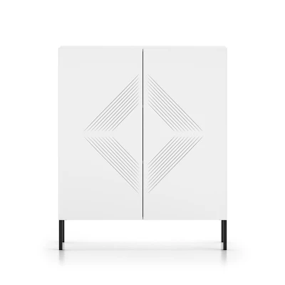 Komoda s dvířky ADELE 2 - bílá / černá