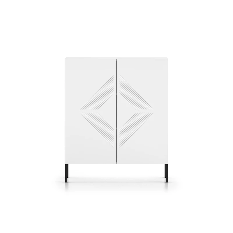 Komoda s dvířky ADELE 2 - bílá / černá