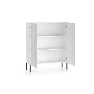 Komoda s dvířky ADELE 2 - bílá / černá