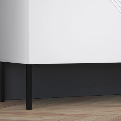 Komoda s dvířky ADELE 2 - bílá / černá