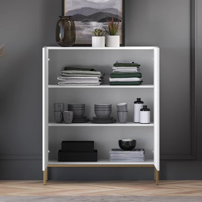 Komoda s dvířky ADELE 3 - bílá / zlatá