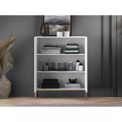 Komoda s dvířky ADELE 3 - bílá / zlatá