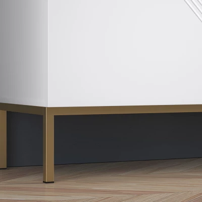 Komoda s dvířky ADELE 3 - bílá / zlatá