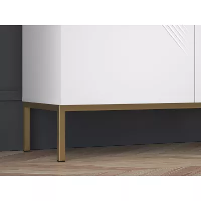 Komoda s dvířky ADELE 3 - bílá / zlatá
