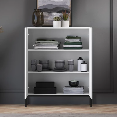 Komoda s dvířky ADELE 3 - bílá / černá