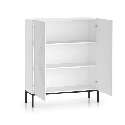 Komoda s dvířky ADELE 3 - bílá / černá