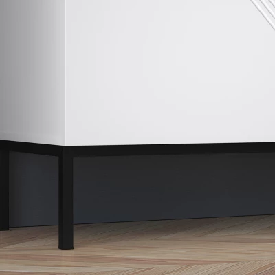 Komoda s dvířky ADELE 3 - bílá / černá