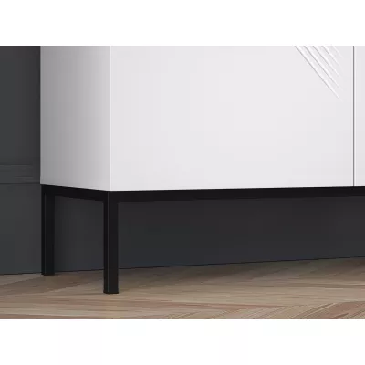 Komoda s dvířky ADELE 3 - bílá / černá