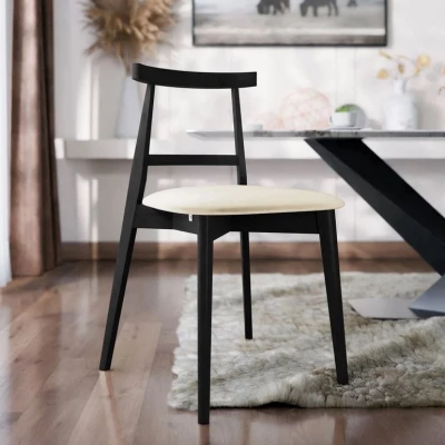 Čalouněná kuchyňská židle CIBOLO 5 - černá / smetanová