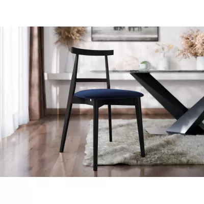 Čalouněná kuchyňská židle CIBOLO 5 - černá / tmavá modrá