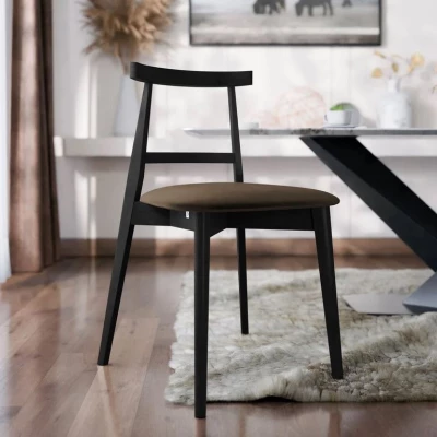 Čalouněná kuchyňská židle CIBOLO 5 - černá / tmavá hnědá
