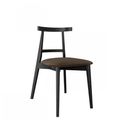 Čalouněná kuchyňská židle CIBOLO 5 - černá / tmavá hnědá