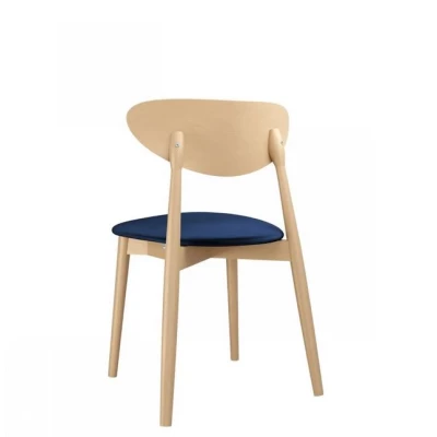Čalouněná židle do jídelny CIBOLO 4 - buk / tmavá modrá