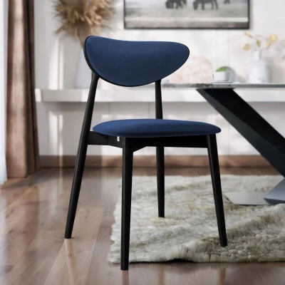 Čalouněná židle do jídelny CIBOLO 4 - černá / tmavá modrá