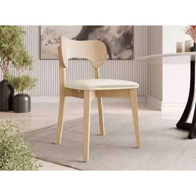 Čalouněná jídelní židle CIBOLO 3 - buk / smetanová