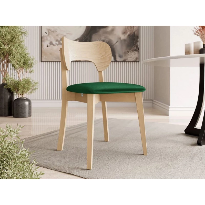 Čalouněná jídelní židle CIBOLO 3 - buk / zelená